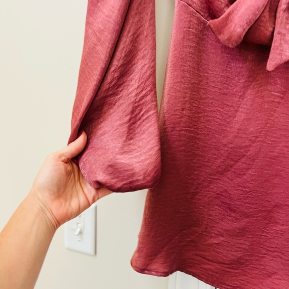 Sage Long Sleeve Dress in Deep Rose - Picture 3 of 8